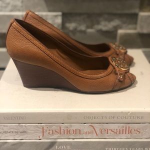 Tory Burch Leather Peep Toe Sandal